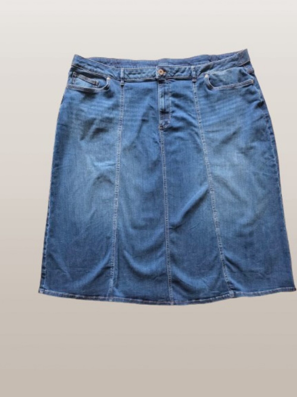 J Jill Boho A Line Denim Midi Skirt Plus Size 28 Stretch Pocket Coastal Cowgirl